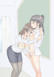 Rule 34 | 2girls, age difference, bra, licking breast, breasts, breasts out, cameltoe, fasorasi, fingering, glasses, licking, multiple girls, panties, pantyhose, restrained, small breasts, teacher, underwear, wet, wet clothes, wet panties, yuri