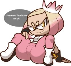 Rule 34 | 1girl, arm support, arm up, black gloves, blonde hair, bob cut, boots, breasts, closed mouth, crown, english text, female focus, fingerless gloves, forehead, full body, gloves, gradient hair, happy, inkling, knees up, leaning back, leggings, looking at viewer, mini crown, mole, mole under eye, multicolored hair, nintendo, pearl (splatoon), pink hair, pink leggings, pointing, pointing at self, shirt, short hair, sidelocks, sitting, small breasts, smile, solo, speech bubble, splatoon (series), splatoon 2, spread legs, squid girl, talking, tentacle hair, tentacles, tilted headwear, two-tone hair, v-shaped eyebrows, vilepluff, white footwear, white shirt, yellow eyes, zipper pull tab