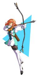 Rule 34 | 00s, 1girl, absurdres, boots, bow (weapon), breasts, ascot, dress, gloves, green eyes, hairband, highres, natalia luzu kimlasca lanvaldear, orange hair, pantyhose, short hair, tales of (series), tales of the abyss, thigh boots, thighhighs, weapon