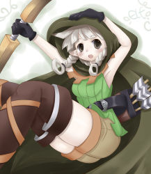 Rule 34 | arrow (projectile), bow (weapon), dragon&#039;s crown, elf, elf (dragon&#039;s crown), gloves, pointy ears, ryokucha no ki, shorts, weapon