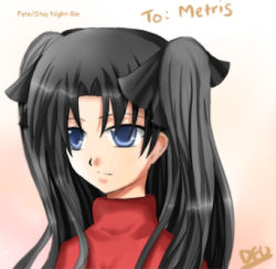 Rule 34 | 00s, 1girl, fate/stay night, fate (series), lowres, solo, tohsaka rin, turtleneck