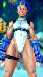 Rule 34 | 1girl, 3d, absurdres, alternate color, alternate skin color, antenna hair, bare shoulders, blonde hair, blue eyes, blue gloves, blue hat, braid, breasts, cammy white, clenched hands, covered navel, curvy, dark skin, gloves, groin, hat, highleg, highleg leotard, highres, leotard, lips, long hair, medium breasts, ryona, screencap, shiny clothes, sky, solo, street fighter, street fighter v, thighs, third-party edit, thong leotard, twin braids, very long hair, white leotard, wide hips