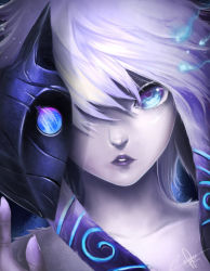 Rule 34 | 1girl, blue eyes, furry, kindred (league of legends), lamb (league of legends), league of legends, mask, white hair