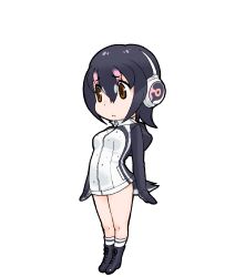 Rule 34 | 1girl, animal costume, animal ear fluff, animal ears, highres, humboldt penguin (kemono friends), kemono friends, looking at viewer, official art, solo, standing, tachi-e, tail, transparent background, yoshizaki mine