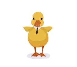 Rule 34 | absurdres, aged down, animal, animal focus, bird, black necktie, commentary, detached collar, duck, duckling, english commentary, highres, looking at viewer, necktie, nilan 1999, no humans, original, simple background, solo, standing, white background