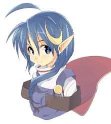 Rule 34 | 1girl, ahoge, closed mouth, commentary request, pointy ears, rena lanford, s ko, simple background, solo, star ocean, star ocean the second story, white background