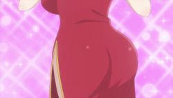 Rule 34 | 1girl, animated, animated gif, anime screenshot, ass, bouncing ass, bouncing breasts, breasts, china dress, chinese clothes, cleavage, curvy, dress, huge ass, huge breasts, jiggle, screencap, silver hair, solo, standing, subtitled, tejina senpai, tejina senpai (series), thick thighs, thighhighs, thighs, wide hips