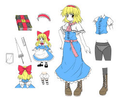 Rule 34 | 1girl, alice margatroid, blonde hair, bloomers, book, boots, cross-laced footwear, crotch seam, female focus, highres, lace-up boots, lance, looking at viewer, mary janes, meme, naegi (naegidokoro), nibiqn, panties, panties under pantyhose, pantyhose, polearm, shanghai doll, shield, shoes, short hair, simple background, solo, striped clothes, striped thighhighs, thighhighs, touhou, underwear, weapon, white background, white bloomers