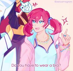 Rule 34 | animated, audible speech, digimon, digimon story: cyber sleuth, english audio, hair ornament, hairpin, jacket, jewelry, long hair, looking at another, meme, necklace, omegamon, shiramine nokia, sound, twintails, video
