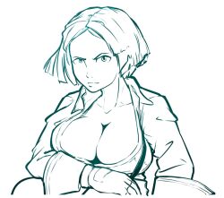 Rule 34 | 1girl, breasts, cleavage, giovanna (guilty gear), guilty gear, guilty gear strive, large breasts, medium hair, plow (witch parfait), white background