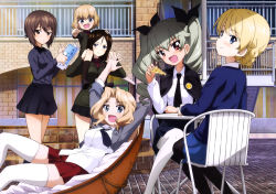 Rule 34 | 10s, 6+girls, :d, absurdres, anchovy (girls und panzer), anzio school uniform, arm behind head, arm up, bag, black bow, black cape, black legwear, black neckwear, black skirt, blazer, blonde hair, blue eyes, blue jacket, blue skirt, blue sweater, blush, bow, brown eyes, brown hair, brown jacket, cape, darjeeling (girls und panzer), day, dress shirt, drill hair, fang, food, girls und panzer, grey blazer, grey shirt, hair between eyes, hair bow, hand on another&#039;s head, head tilt, highres, holding, holding food, index finger raised, jacket, katyusha (girls und panzer), kay (girls und panzer), kuromorimine school uniform, long hair, looking at viewer, looking back, lying, miniskirt, multiple girls, necktie, nishizumi maho, nonna (girls und panzer), official art, on back, open clothes, open jacket, open mouth, outdoors, pantyhose, parted bangs, pizza, pleated skirt, red eyes, red skirt, saunders military uniform, school uniform, shirt, short hair, silver hair, sitting, skirt, smile, st. gloriana&#039;s school uniform, sweater, thighhighs, twin drills, twintails, very long hair, white legwear, white shirt, yoshida nobuyoshi, zettai ryouiki