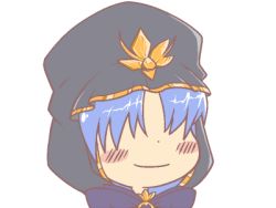 Rule 34 | 1girl, blue hair, blush, dot nose, fate/stay night, fate (series), gyate gyate, hidden eyes, hood, ikiyouz, lowres, medea (fate), portrait, simple background, smile, solo, transparent background