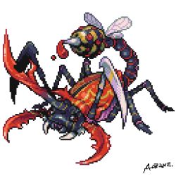 Rule 34 | aozane, bug, bug, lowres, monster, original, pixel art, stinger, wings