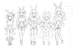 Rule 34 | 10s, 5girls, ahoge, animal ears, bare shoulders, black heart (neptunia), blanc (neptunia), bow, bowtie, braid, breasts, choujigen game neptune, cleavage, detached collar, fake animal ears, female focus, gene (gear gene), green heart (neptunia), greyscale, hair ornament, height difference, highres, large breasts, leotard, lineup, long hair, looking at viewer, monochrome, multiple girls, neptune (neptunia), neptune (series), noire (neptunia), pantyhose, playboy bunny, ponytail, purple heart (neptunia), rabbit ears, red (neptunia), short hair with long locks, sketch, thighhighs, twin braids, vert (neptunia), very long hair, white background, white heart (neptunia), wrist cuffs