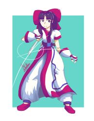 Rule 34 | 1girl, ainu clothes, artist name, black hair, blue eyes, breasts, fingerless gloves, gloves, hair ribbon, highres, legs, looking at viewer, nakoruru, pants, ribbon, samurai spirits, small breasts, snk, solo, the king of fighters, thighs, weapon