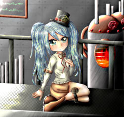 Rule 34 | 1girl, absurdly long hair, andorei634, anniversary, aqua eyes, aqua hair, artist name, artist request, black headwear, blue eyes, blue hair, boots, breasts, brown footwear, brown skirt, cross-laced footwear, female focus, full body, gear print, gears, hatsune miku, highres, indoors, long hair, long sleeves, looking at viewer, red ribbon, rei ando, ribbon, shirt, shoes, sitting, skirt, small breasts, solo, twintails, very long hair, vocaloid, white background, white shirt