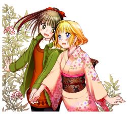 Rule 34 | 2girls, japanese clothes, kimono, multiple girls, original, tsukiishi, yuri