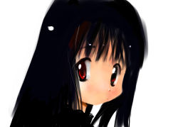Rule 34 | 1girl, black hair, close-up, kusaka souji, original, red eyes, solo, tagme