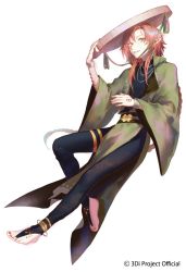 Rule 34 | 1boy, 3di project, anklet, barefoot, braid, eucacell, feet, green eyes, hat, jewelry, long sleeves, looking to the side, male focus, nail polish, official art, orange hair, pointy ears, thanh loc, toe ring, toenail polish, toenails, toes, traditional clothes, virtual youtuber, white background, wide sleeves