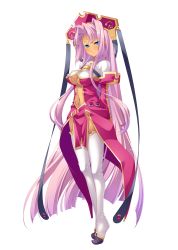 Rule 34 | 1girl, absurdres, aqua eyes, blue eyes, blush, breasts, center opening, cleavage, dark-skinned female, dark skin, detached sleeves, dress, facial mark, female focus, forehead mark, full body, game cg, hair intakes, hand on own hip, highres, hikage eiji, koihime musou, light smile, long hair, long sleeves, looking at viewer, navel, no bra, no panties, official art, pink hair, shin koihime musou, sleeves past wrists, solo, sonken, tan, thighhighs, transparent background, underboob, white background, white thighhighs