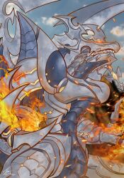 Rule 34 | 1other, digimon, digimon (creature), dorugoramon, dragon, fire, highres, other focus, solo