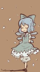 Rule 34 | bad id, bad pixiv id, cirno, embodiment of scarlet devil, closed eyes, fujihara, sketch, snow, solo, touhou
