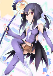 Rule 34 | 1girl, black hair, fate/kaleid liner prisma illya, fate (series), hair ornament, hairclip, kaleidostick, magical girl, magical sapphire, miyu edelfelt, sevens (treefeather), solo, thighhighs, twintails, yellow eyes