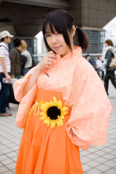 Rule 34 | flower, highres, japanese clothes, kimono, photo (medium), sunflower, tagme, yukata