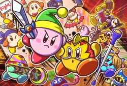 Rule 34 | 3boys, @ @, backwards hat, bandana, baseball cap, baton, beanie, blue eyes, blush stickers, bobblehat, boom microphone, bow, bowtie, channel ppp, commentary request, copy ability, galaxia (sword), gooey (kirby), hair bow, hat, headphones, king dedede, kirby, kirby (series), kirby fighters 2, luchador mask, magolor, mallet, meta knight, microphone, multiple boys, nintendo, no humans, official art, parasol kirby, polearm, rayman limbs, red neckwear, rope, shimenawa, spear, staff kirby, sword, sword kirby, tongue, tongue out, twintails, video camera, waddle dee, weapon, wig, yellow eyes, yo-yo, zunglasses