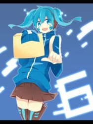 Rule 34 | 1girl, blue eyes, blue hair, ene (kagerou project), headphones, highres, kagerou project, kiichigo (k-15), letterboxed, long hair, matching hair/eyes, solo, twintails