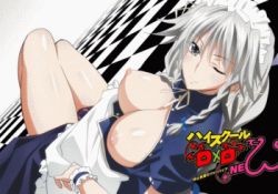 Rule 34 | 10s, 1girl, animated, animated gif, breasts, demon girl, grayfia lucifuge, high school dxd, lowres, screencap, silver hair, solo