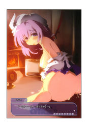 Rule 34 | 1girl, ass, breasts, electric fan, fake screenshot, female focus, fireplace, heater, highres, letty whiterock, melting, morogami ryou, solo, sweat, torture, touhou, translated, visual novel