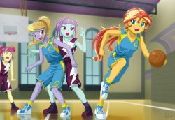 Rule 34 | 4girls, angry, basketball, cloudy kicks, hasbro, multiple girls, my little pony, my little pony: equestria girls, my little pony: friendship is magic, personification, sour sweet, sports uniform, sunny flare, sunset shimmer, tagme, uotapo