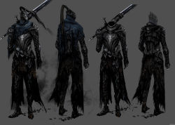 Rule 34 | absurdres, armor, artorias the abysswalker, cape, concept art, dark souls (series), dark souls i, from software, full armor, helmet, highres, huge weapon, knight, official art, sword, torn cape, torn clothes, weapon