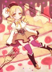 Rule 34 | 10s, 1girl, bad id, bad pixiv id, blonde hair, drill hair, fingerless gloves, gloves, hat, mahou shoujo madoka magica, mahou shoujo madoka magica (anime), pinkmm, short hair, solo, thighhighs, tomoe mami, twintails, witch&#039;s labyrinth, yellow eyes