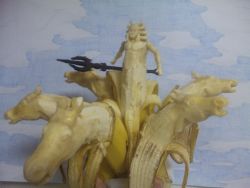 Rule 34 | banana, food, fruit, horse, mythology, photo (medium), polearm, poseidon, sculpture, spear, trident, weapon, y yamaden