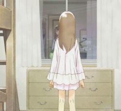 Rule 34 | 1boy, animated, animated gif, bed, bedroom, blunt bangs, brown eyes, brown hair, bunk bed, chest of drawers, crossdressing, curtains, hourou musuko, indoors, long hair, lowres, nitori shuuichi, reflection, screencap, skirt, spinning, trap, window