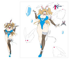 Rule 34 | 1girl, ahoge, animal ears, aoi nagisa (metalder), between breasts, black thighhighs, blonde hair, blue eyes, blue leotard, breasts, cleavage, clothing cutout, detached collar, elbow gloves, fake animal ears, full body, gloves, hair ornament, happy, heart cutout, highleg, highleg leotard, highres, huge breasts, ice, jumping, leotard, lilith-soft, long hair, looking at viewer, multiple views, navel, navel cutout, necktie, necktie between breasts, one eye closed, onizaki kirara, open mouth, parted lips, partially fingerless gloves, playboy bunny, rabbit, rabbit ears, rabbit tail, standing, strapless, strapless leotard, tail, taimanin (series), taimanin rpgx, thighhighs, thighs, thong leotard, twintails, two side up, very long hair, wink, wrist cuffs