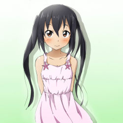 Rule 34 | 1girl, bad id, bad pixiv id, black hair, brown eyes, delf, highres, k-on!, long hair, nakano azusa, solo, twintails