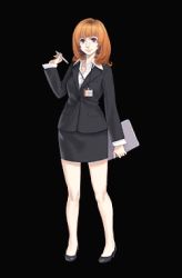 Rule 34 | 1girl, armored core, armored core: brave new world, female focus, formal, from software, full body, lowres, pen, shoes, skirt, solo, standing, transparent background