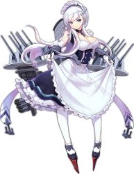 Rule 34 | 1girl, anchor, apron, apron lift, azur lane, bare shoulders, belfast (azur lane), black choker, black dress, black footwear, braid, breasts, buttons, chain, choker, closed mouth, clothes lift, covered erect nipples, dress, eyebrows, eyelashes, facing away, floating hair, french braid, frilled apron, frilled dress, frills, full body, gloves, kisetsu, lace, lace-trimmed apron, lace trim, large breasts, legs apart, lifting own clothes, lips, long hair, looking away, looking to the side, machinery, maid apron, maid headdress, official art, pantyhose, purple eyes, see-through, shoes, sidelocks, sleeveless, sleeveless dress, smile, solo, torpedo, transparent background, turret, white apron, white gloves, white hair, white pantyhose