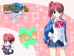 Rule 34 | blue eyes, chibi, fairlylife, red hair, school uniform, side ponytail, wallpaper, fairly life