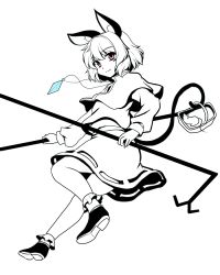 Rule 34 | 1girl, animal ears, basketball, capelet, dowsing rod, dress, gem, isaki (gomi), jewelry, light smile, long sleeves, looking at viewer, monochrome, mouse (animal), mouse ears, mouse tail, nazrin, necklace, pendant, pink eyes, solo, spot color, tail, touhou