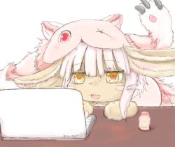 Rule 34 | 10s, artist request, brown eyes, furry, made in abyss, nanachi (made in abyss), white hair