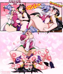 Rule 34 | 2girls, absurdres, ahegao, black hair, boa hancock, breast press, breasts, closed eyes, clothed sex, clothes, earrings, female focus, finger to mouth, glasses, grabbing, grey hair, highres, hug, huge breasts, jewelry, kiss, lipstick, lipstick mark, long hair, lying, makeup, moisesgrafic, multiple girls, one piece, open mouth, piercing, saliva, sweat, tongue, torn clothes, yuri