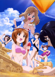 Rule 34 | &gt; &lt;, 10s, 6+girls, :d, absurdres, akiyama yukari, alisa (girls und panzer), american flag bikini, angry, ass, barefoot, beach, beach umbrella, bikini, black hair, blonde hair, blue eyes, blush, breasts, brown eyes, brown hair, burger, camouflage, camouflage bikini, cleavage, clenched teeth, closed eyes, cloud, cup, day, drinking, drinking straw, eyebrows, flag print, food, food on face, freckles, girls und panzer, hairband, hand on own hip, hat, highres, hood, hoodie, kay (girls und panzer), large breasts, long hair, m4 sherman, military, military vehicle, motor vehicle, multiple girls, naomi (girls und panzer), navel, nishizumi miho, official art, one-piece swimsuit, open clothes, open hoodie, open mouth, open shirt, orange hair, outdoors, panzer iv, panzer iv, pink bikini, reizei mako, sand, sand sculpture, shirt, short hair, short twintails, sky, smile, swimsuit, tank, teeth, twintails, umbrella, vehicle, yoshida nobuyoshi