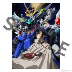 Rule 34 | 1boy, artist request, black gloves, black hair, blue hair, clenched hands, cloak, earth (planet), fingerless gloves, gloves, gundam, gundam build divers, gundam build divers re:rise, jupiter (planet), kuga hiroto, looking up, male focus, mecha, mobile suit, official art, open hand, planet, re:rising gundam, robot, sample watermark, saturn (planet), science fiction, smile, space, super robot, v-fin, watermark