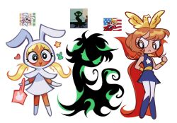Rule 34 | 3girls, blossom (ppg), bubbles (ppg), buttercup (ppg), highres, multiple girls, powerpuff girls, siblings, sisters, star (symbol), twintails
