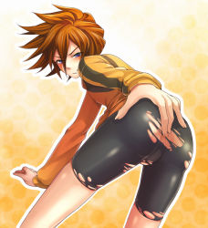 Rule 34 | 1boy, ass, genda koujirou, inazuma eleven (series), looking at viewer, male focus, solo, tagme, testicles, torn clothes