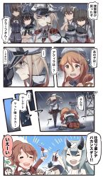 Rule 34 | ..., 10s, 6+girls, :d, = =, abyssal ship, adjusting clothes, adjusting headwear, akagi (kancolle), anchor choker, aquila (kancolle), arm around shoulder, ashigara (kancolle), bandaid, bandaid on face, bandaid on forehead, battleship princess, battleship summer princess, black eyes, black gloves, black hair, black legwear, blonde hair, blue eyes, blue hakama, blue sky, bottle, bow, brown eyes, brown hair, capelet, censored nipples, clenched teeth, closed eyes, collar, colored skin, comic, commentary request, convenient censoring, cup, day, detached sleeves, drinking, drinking glass, drinking straw, expressionless, flower, glass, gloves, graf zeppelin (kancolle), grey hair, hachimaki, hair between eyes, hair flaps, hair over one eye, hairband, hakama, hakama short skirt, hakama skirt, hand on headwear, hat, hat flower, hatsuzuki (kancolle), headband, headgear, heavy cruiser princess, heavy cruiser summer princess, highres, horns, ido (teketeke), jacket, japanese clothes, kaga (kancolle), kantai collection, kneeling, leaning on person, light brown hair, littorio (kancolle), long hair, multiple girls, muneate, navel, open mouth, pantyhose, peaked cap, pleated skirt, pola (kancolle), ponytail, pout, rain, red hakama, remodel (kantai collection), school uniform, seaport summer princess, serafuku, shaded face, shirt, side ponytail, sidelocks, sitting, skirt, sky, smile, spoken ellipsis, sun hat, tasuki, teeth, toasting (gesture), torn clothes, torn shirt, translation request, twintails, wariza, wet, wet clothes, white hair, white skin, wine bottle